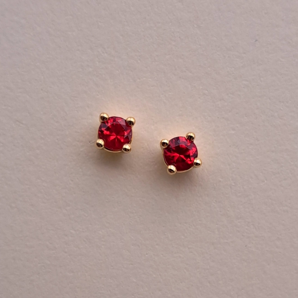 Red Ruby Stud Earrings